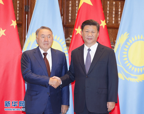 9月2日，国家主席习近平在杭州同哈萨克斯坦总统纳扎尔巴耶夫举行会谈。 新华社记者 丁林 摄