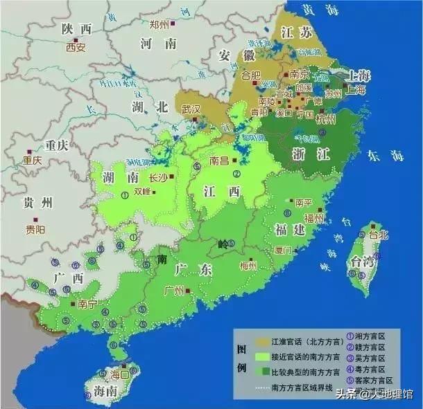 吴越 江南的文化范围即是吴越,也就是中国方言地图上的▼