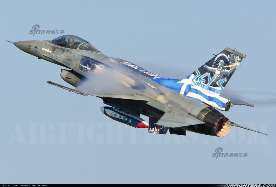 众神之王!希腊f16战斗机机尾部被喷涂宙斯像__上海热线新闻频道