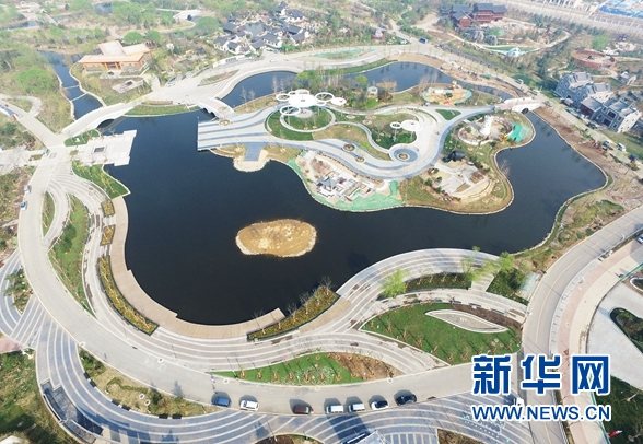 这是2016唐山世界园艺博览会园区一角（4月12日摄）。 新华社记者 朱旭东