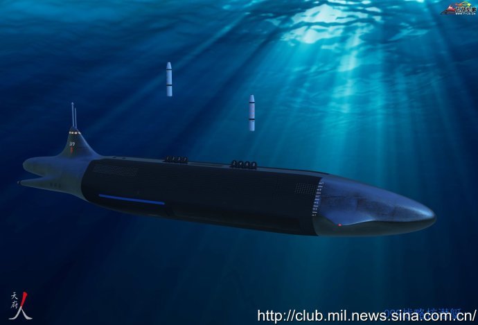 外形科幻到爆中国未来仿生设计版099核潜艇