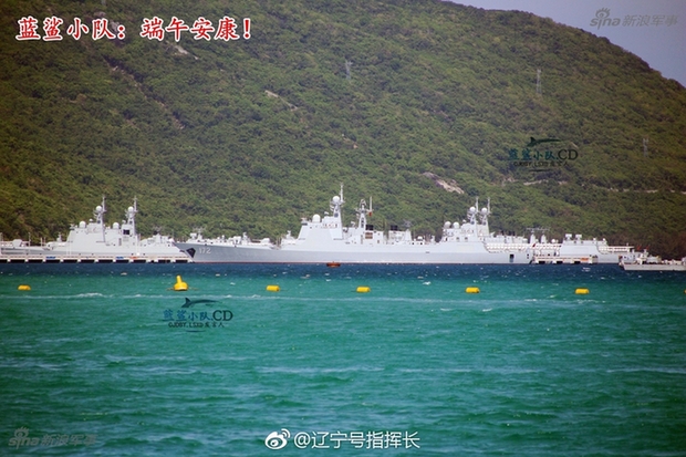 东亚最强舰队 三亚军港内中国五艘神盾舰聚首