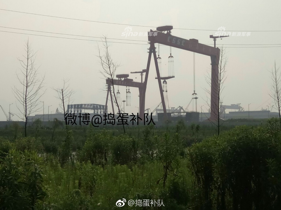 常规动力电弹?疑似中国003航母分段近景高清