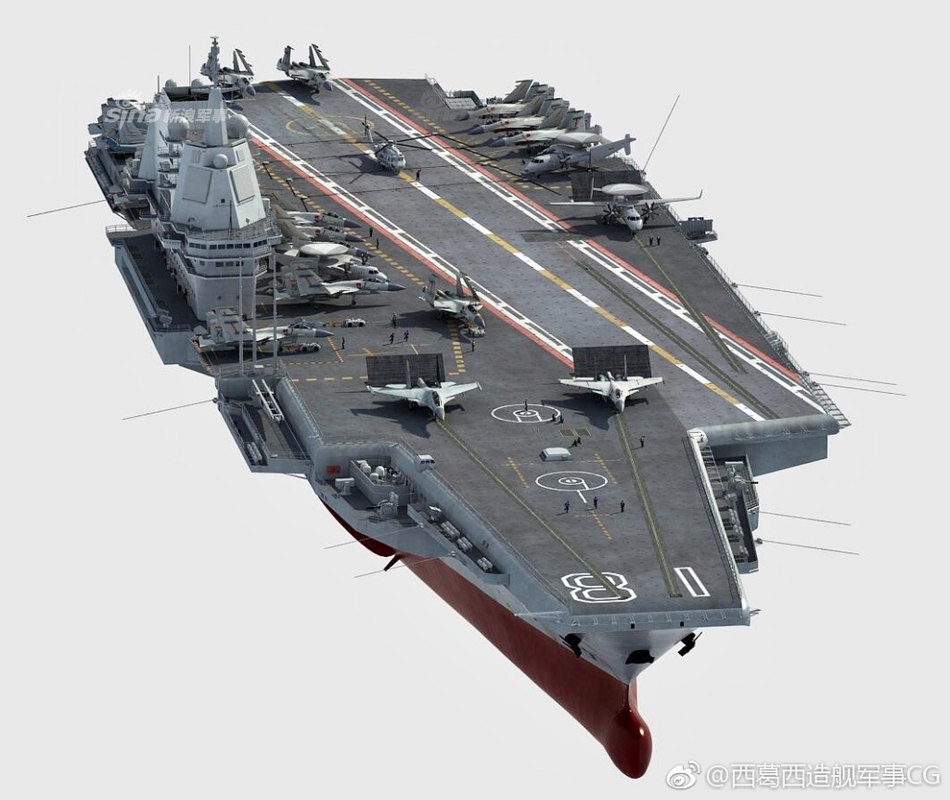 常规动力电弹?疑似中国003航母分段近景高清