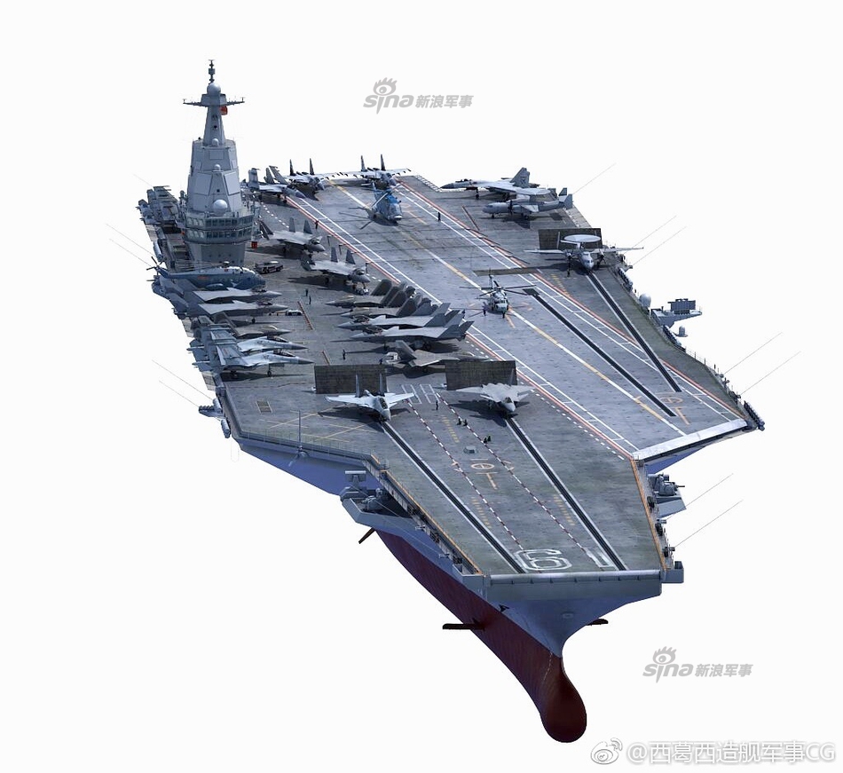 常规动力电弹?疑似中国003航母分段近景高清