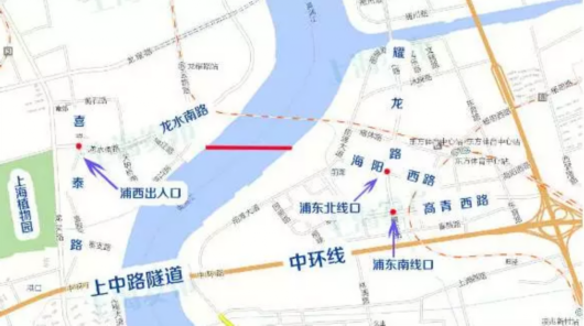 上海热线新闻频道——沪龙水南路越江隧道规划方案 仅