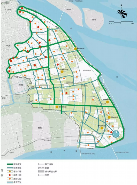公园及绿道体系布局规划图