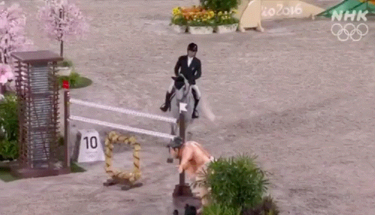 雕像|东京奥运又一阴间行为! 马术赛场的相扑雕像把马吓跑了