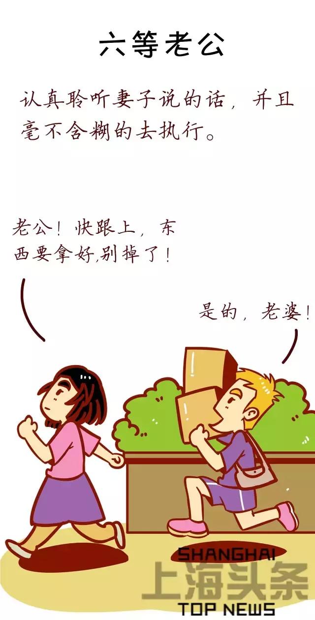 上海老公等级表劲爆出炉，你家老公是第几等？