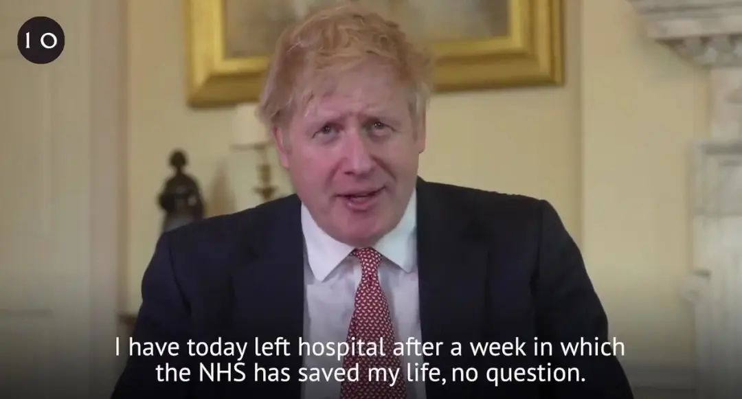 「视频」”至暗时刻”结束！英国首相约翰逊出院，发视频感谢医护人员救了他一命