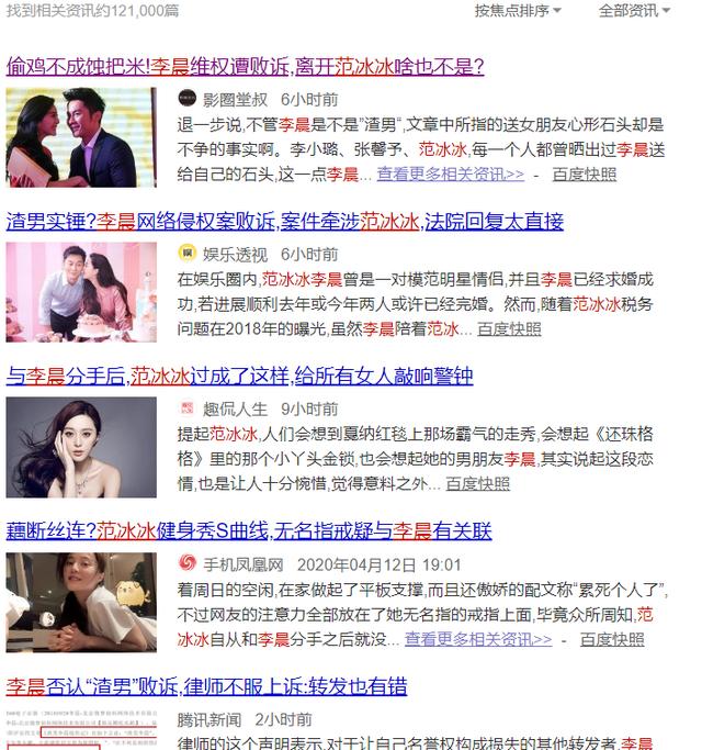 上诉@罕见！李晨名誉案竟败诉，称不会放弃对自己合法权益的维护