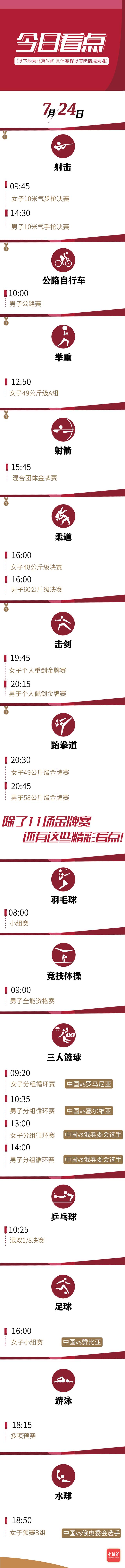 比赛|东京奥运会首个比赛日看点 最受关注的是这几场比赛