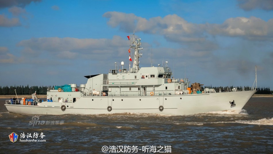 现在小船也建得好看啦中国新082ii扫雷艇测试