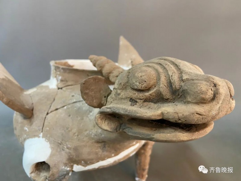 陶兽|菏泽考古现场发现千年东周“萌”兽，网友脑洞大开：飞天小霸王！