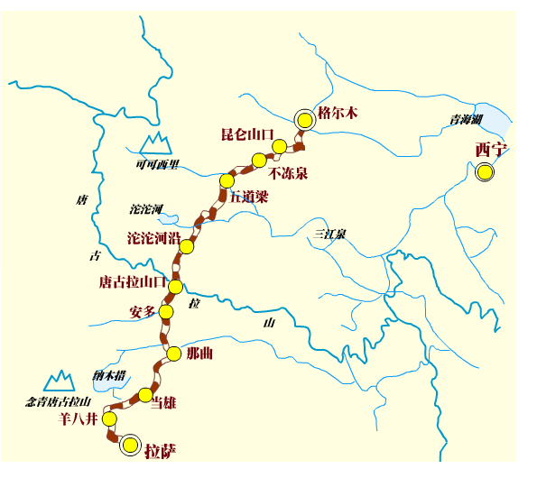 青藏铁路路线地图图片