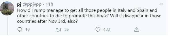 『新冠』特朗普儿子称新冠病毒11月会消失 市民炸锅：到底有没有隐瞒？