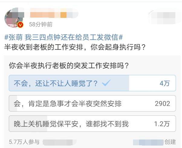 发微|立女强人的人设？张萌凌晨三四点给员工发信息，网友怒了