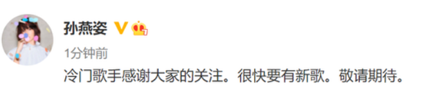 新歌|孙燕姿回应被叫冷门歌手 铁粉肖战发表情包回应