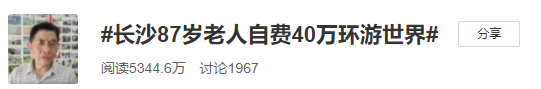 环游世界|87岁老人自费40万环游世界 已写10余本游记被赞＂长沙徐霞客＂